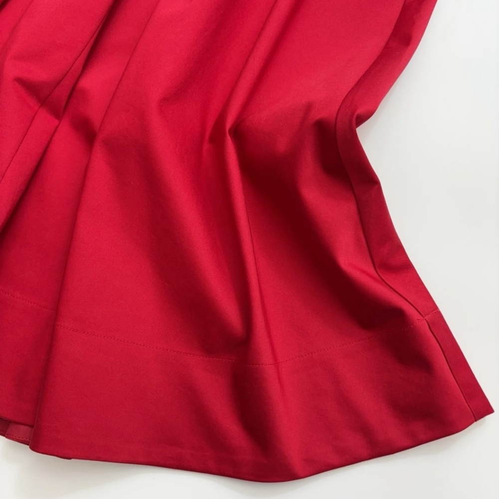 Helsa Stretch Cotton Sateen Midi Dress in Red - Picture 9 of 12
